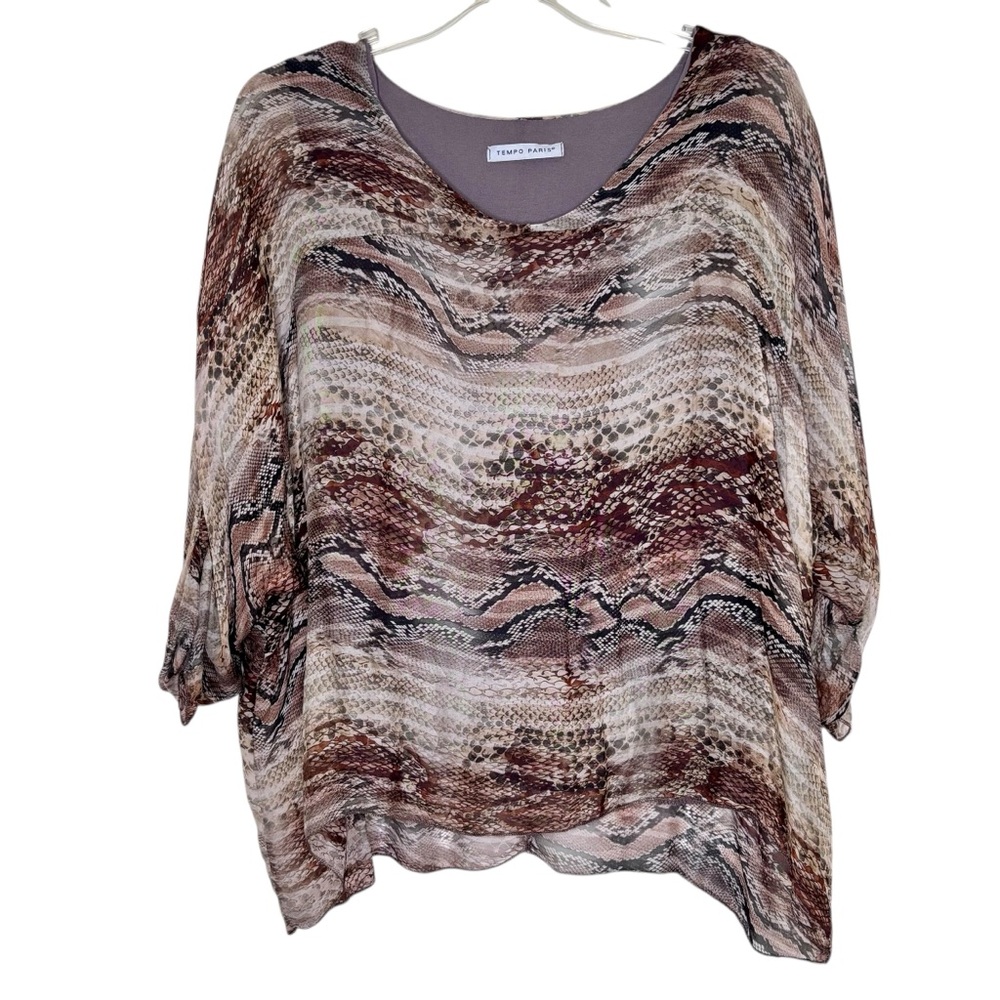 Tempo Paris‎ Made In Italy Sheer Boho Top